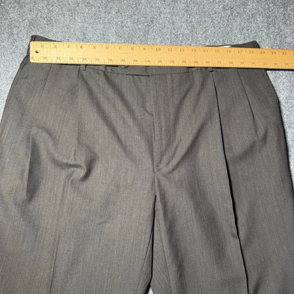 Brooks Brothers 346 Solid Dark Brown Dress Pants 100% Wool Men Fit 38x30